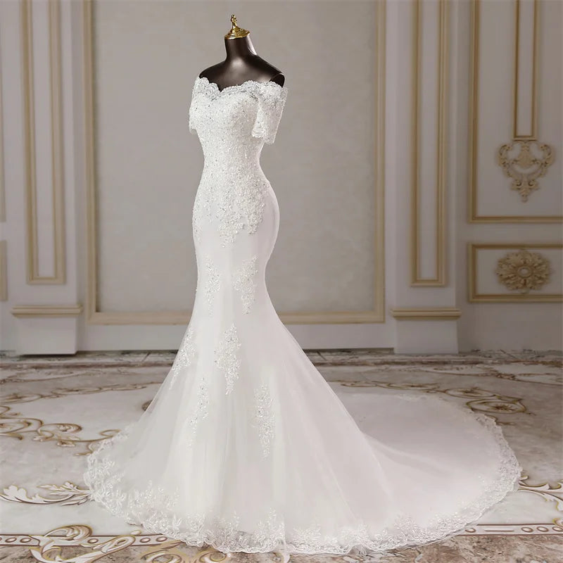 Elegant Sweetheart Neckline Mermaid Wedding Dress - A-Line Bridal Gown for Bride, Perfect for Beach, Church & Formal Weddings
