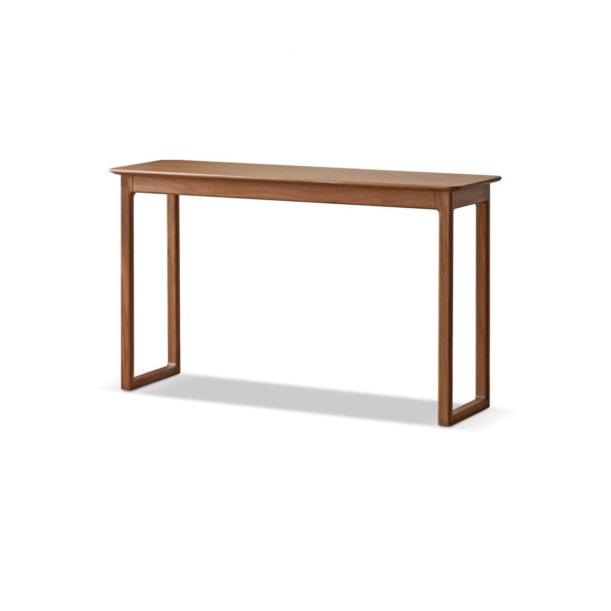 Premium Black Walnut Solid Wood Narrow Writing Desk - Modern Minimalist Home Office & Study Workstation for Small Spaces