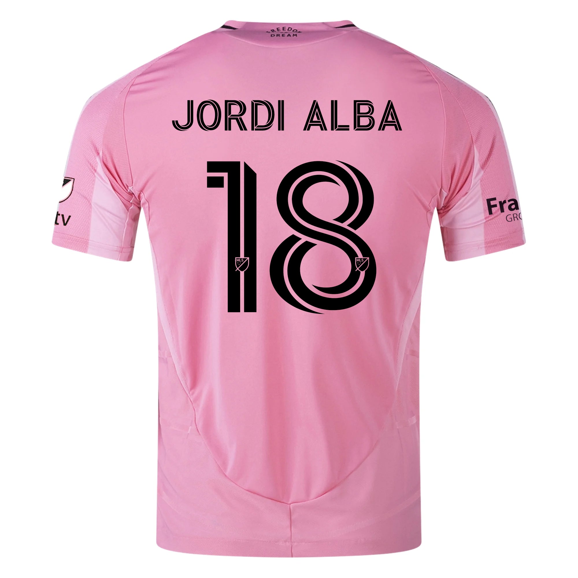 Adidas Jordi Alba Inter Miami CF Authentic Home Jersey 25/26 with MLS Patches & Sponsor - Easy Pink | Official Soccer Jersey for Fans & Players | Perfect for Match Days & Collectors