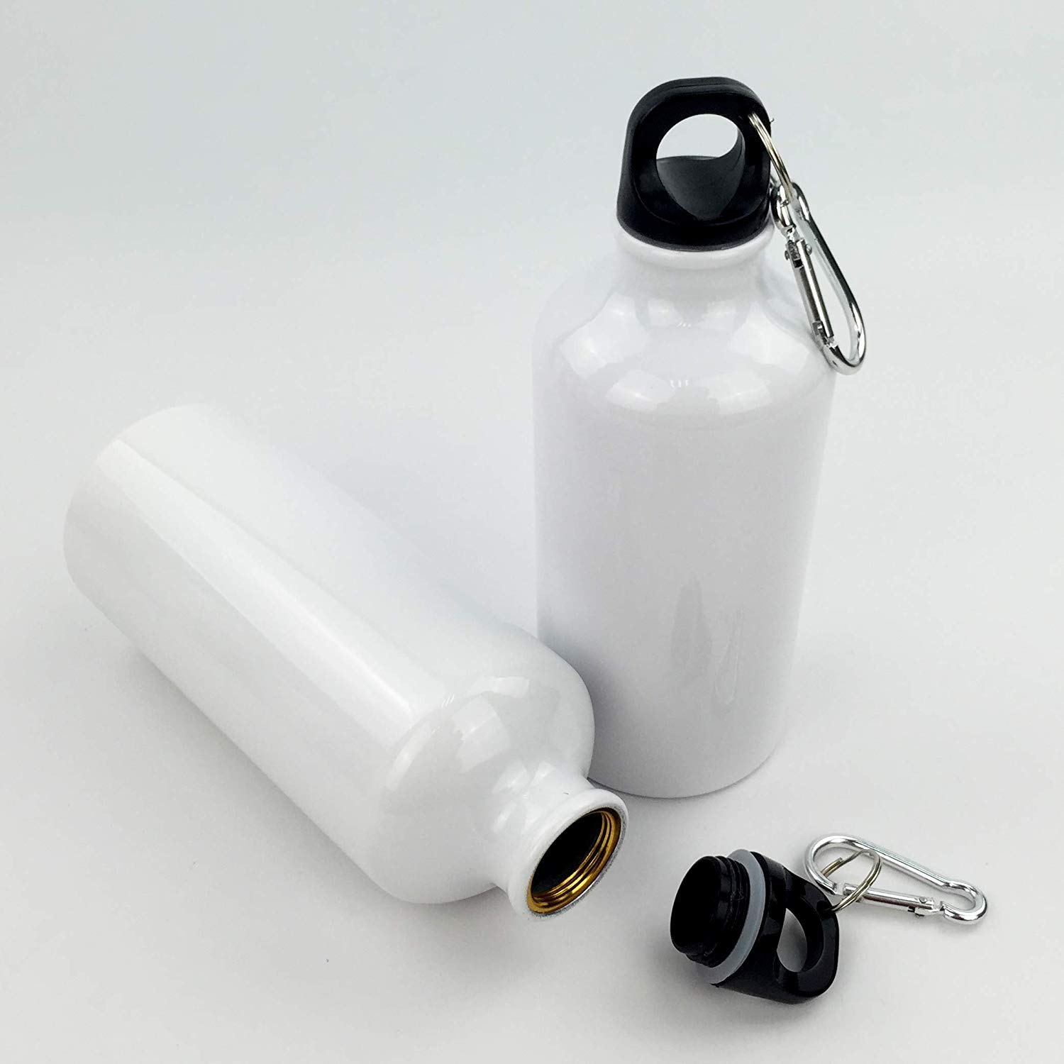 TECHTONGDA 50-Pack 600ml Sublimation Aluminum Water Bottles - Blank Coated Sports Water Bottles with Safety Lock & 2 Rolls Heat Tape - Perfect for Sublimation Heat Press Transfer Printing, Gym, Hiking, Camping & Outdoor Activities