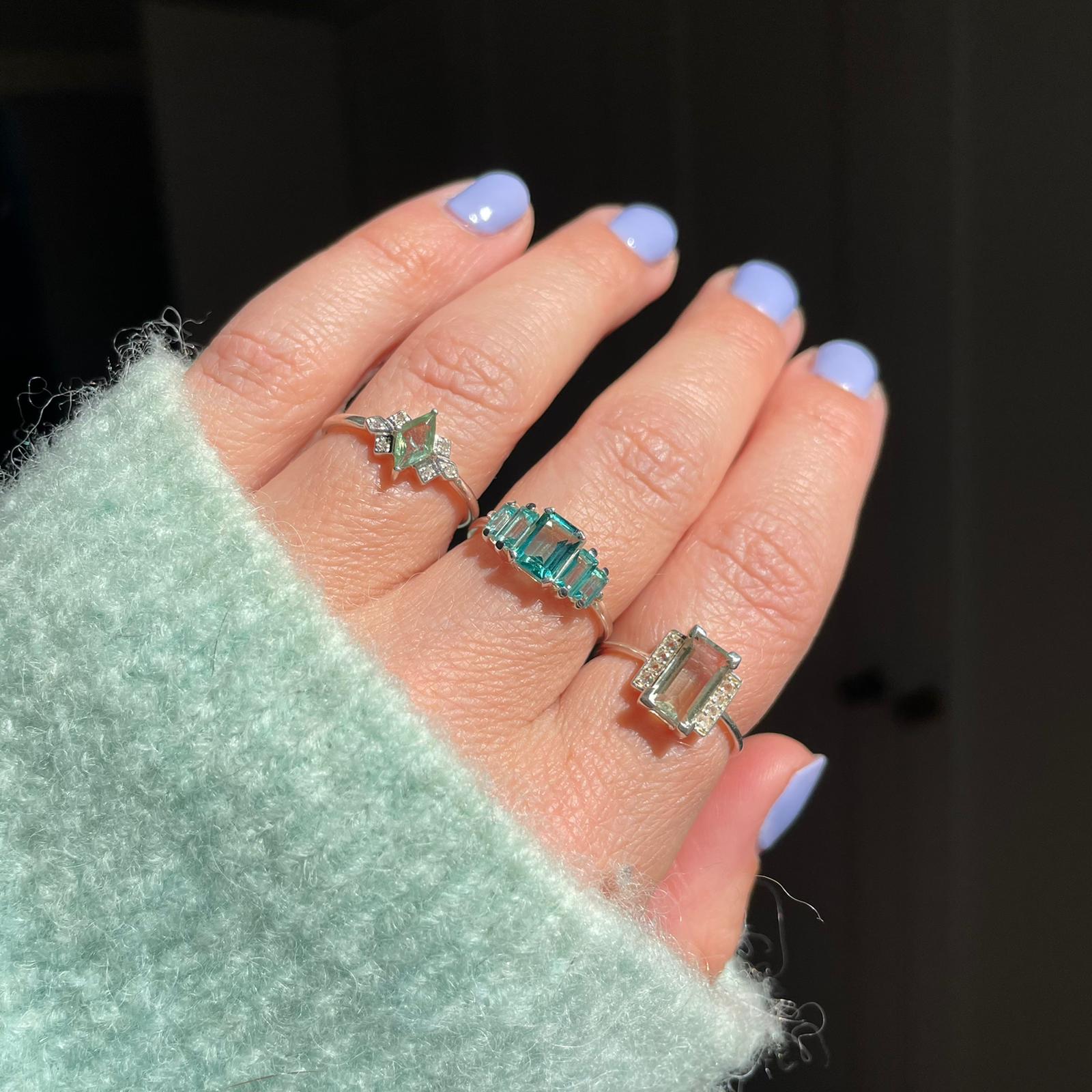 Fern Green Topaz Deco Ring – Vintage Style Art Deco Jewelry for Women – Perfect for Parties, Weddings & Special Occasions
