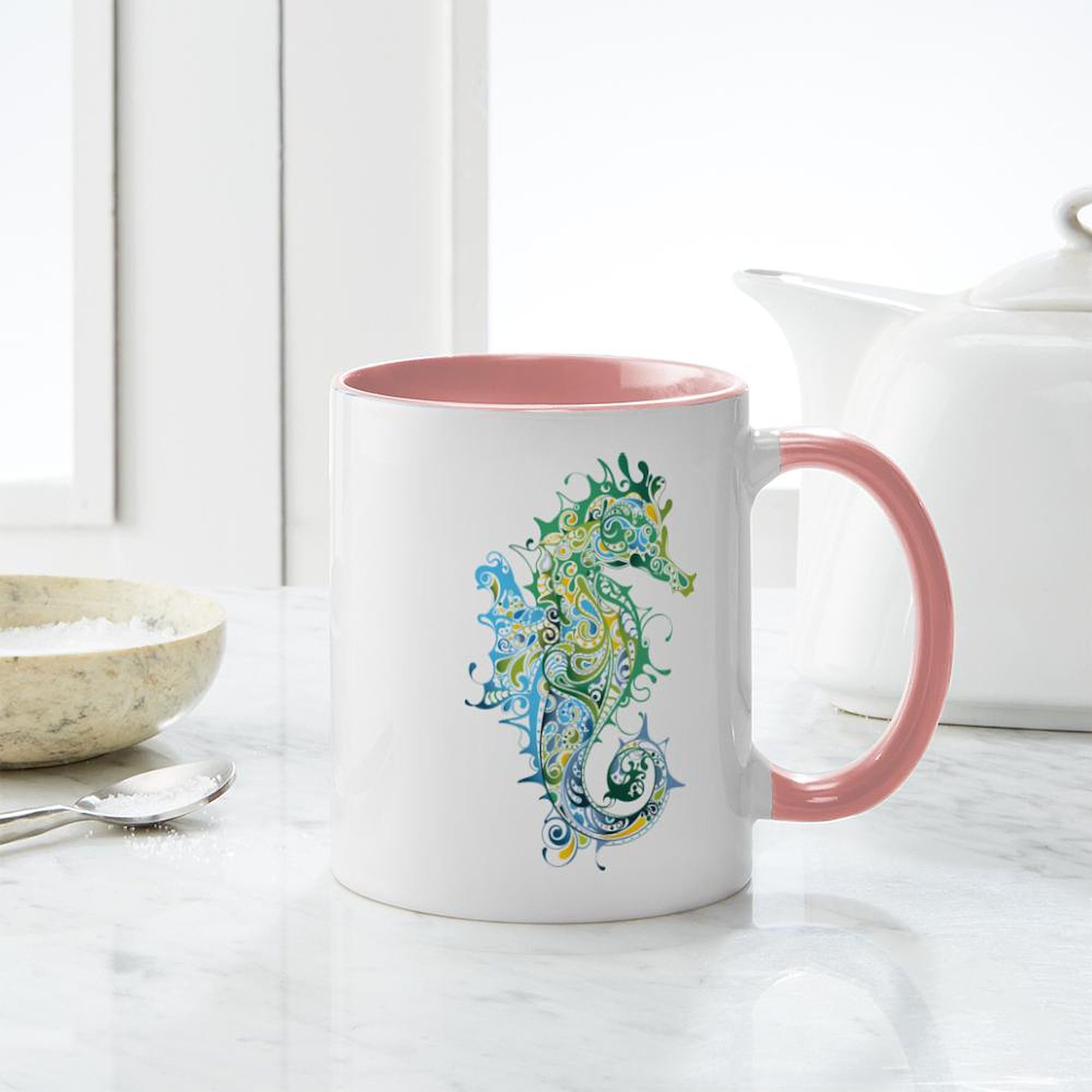 Paisley Seahorse Ceramic Coffee Mug 11 oz (325 ml) - Perfect for Home, Office & Gifts | CafePress