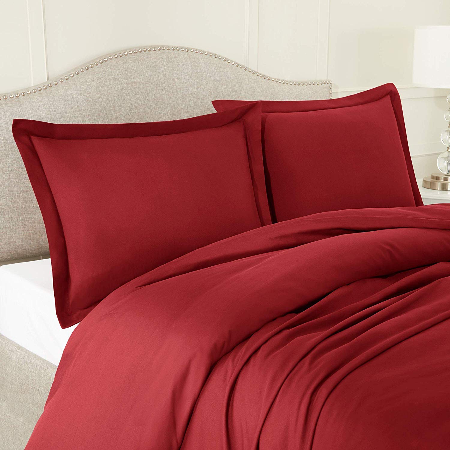 Premium Organic Cotton 500 GSM 2-Piece Duvet Cover & Comforter Set - 1100 Thread Count, Burgundy Full XL - Ultra Soft & Hypoallergenic for Cozy Bedroom Retreat