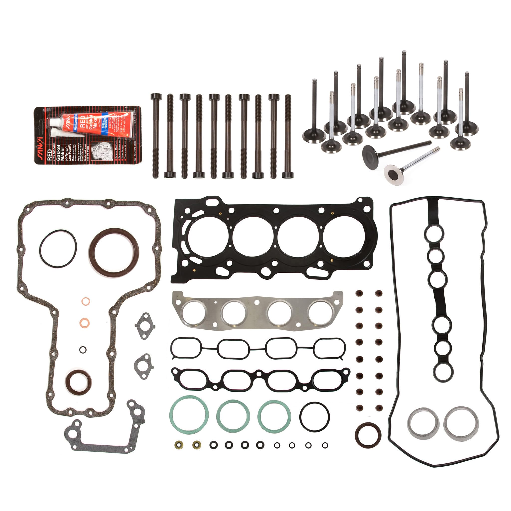 98-05 Toyota Chevrolet 1.8L DOHC 1ZZFE Full Gasket Set - MA-4216953673 Intake & Exhaust Valves Replacement Kit | Perfect for Engine Repair & Maintenance