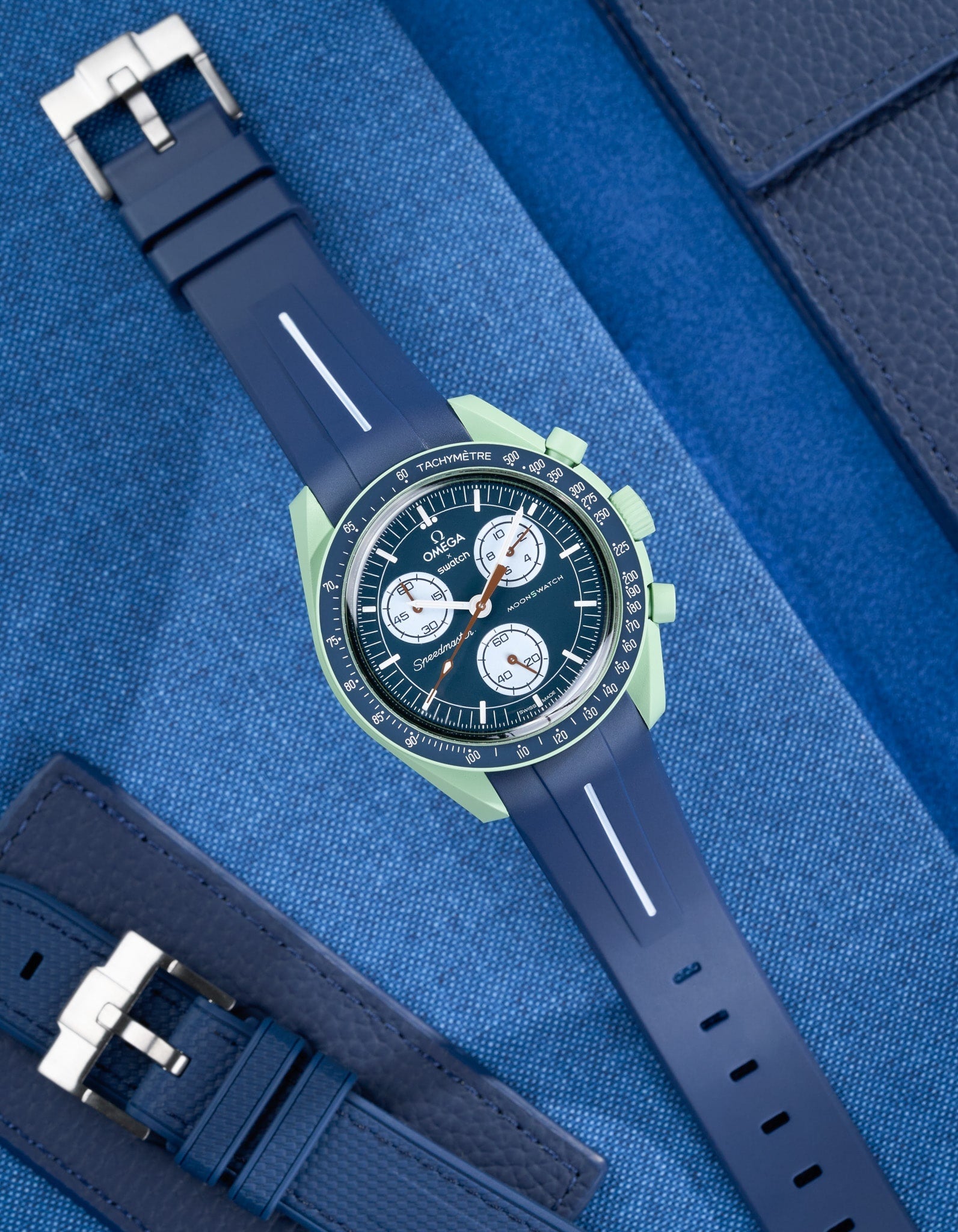 Omega X Swatch MoonSwatch Mission on Earth Replacement Rubber Watch Band - Durable & Comfortable Strap for Everyday Wear & Sports Activities