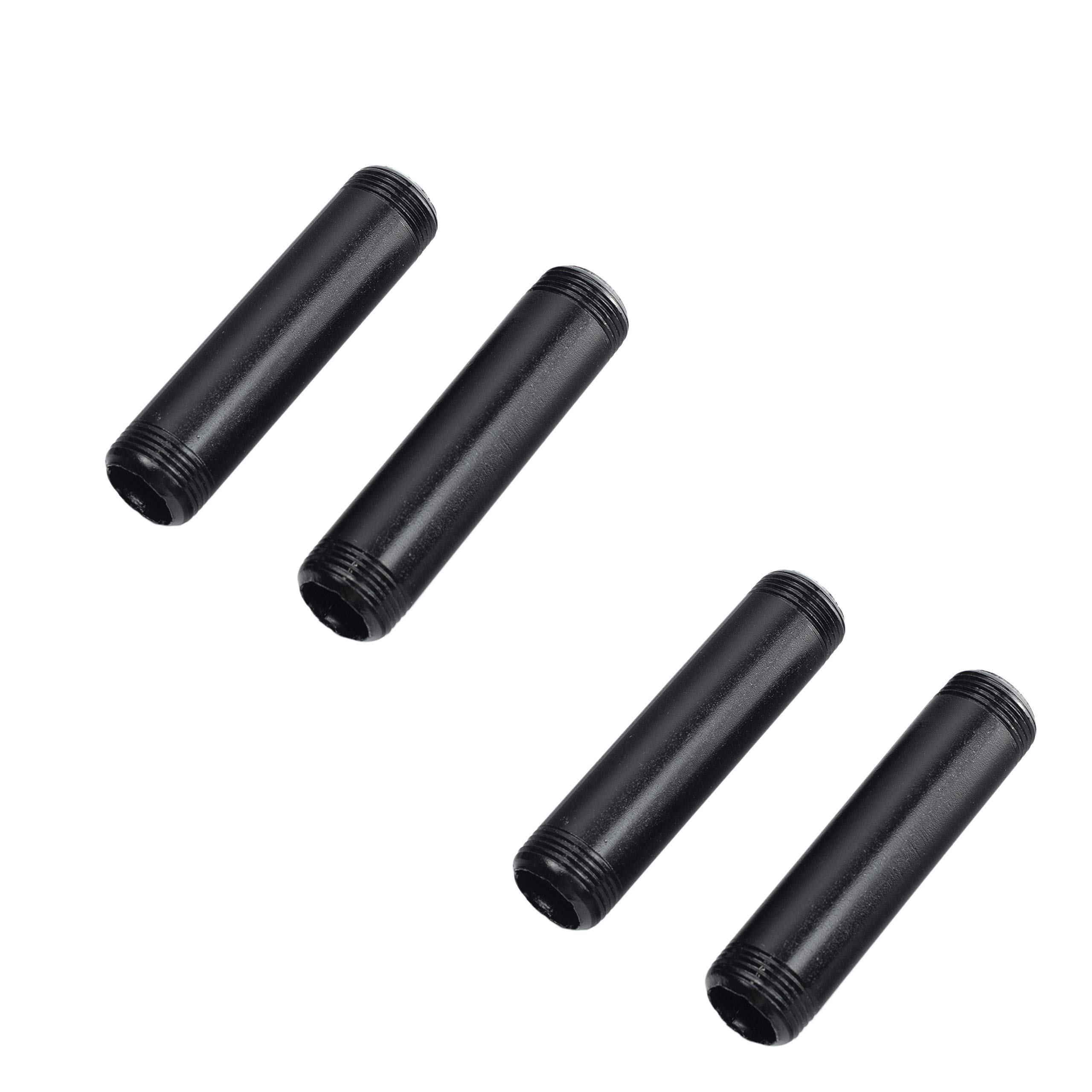 4 Pack DN20 (3/4-inch) Malleable Iron Pipe Fittings - Heavy Duty Industrial Pipe Connectors for DIY Plumbing, Steampunk Decor & Electrophoresis Systems (10 cm Threaded) - Perfect for Home Repair, Workshop Projects & Industrial Applications