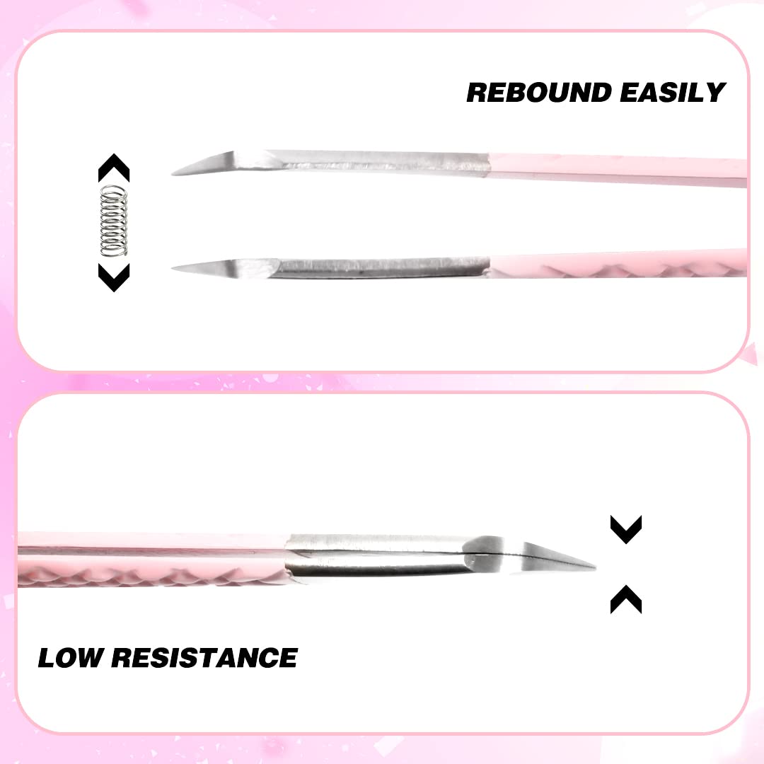 TDANCE Professional Stainless Steel Eyelash Extension Tweezers - Fiber Tip Volume Boot Lash Tweezers for Salon & Home Use (Pink T2, 1Pc) | Perfect for Volume Lashes, Classic Extensions & DIY Lash Applications