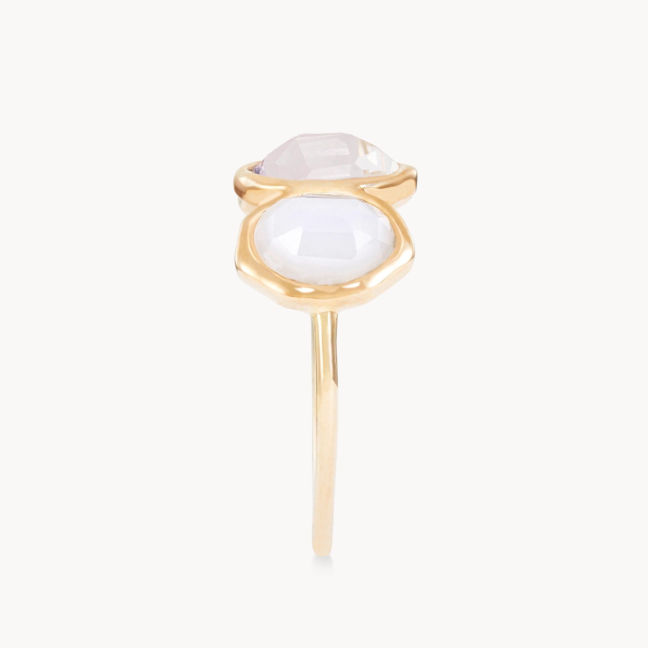 14K Yellow Gold Air Element Mood Ring with Natural Gemstones – Perfect for Spiritual Healing, Meditation & Unique Fashion Accessories