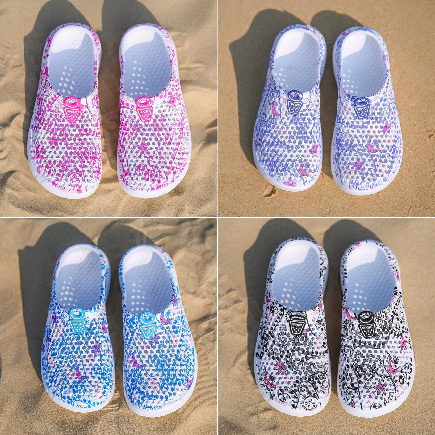 **Women's Garden Clogs - Breathable Water Shoes for Beach, Bathing, Walking & Travel - Comfortable Slip-On Footwear for Home, Pool & Outdoor Activities**