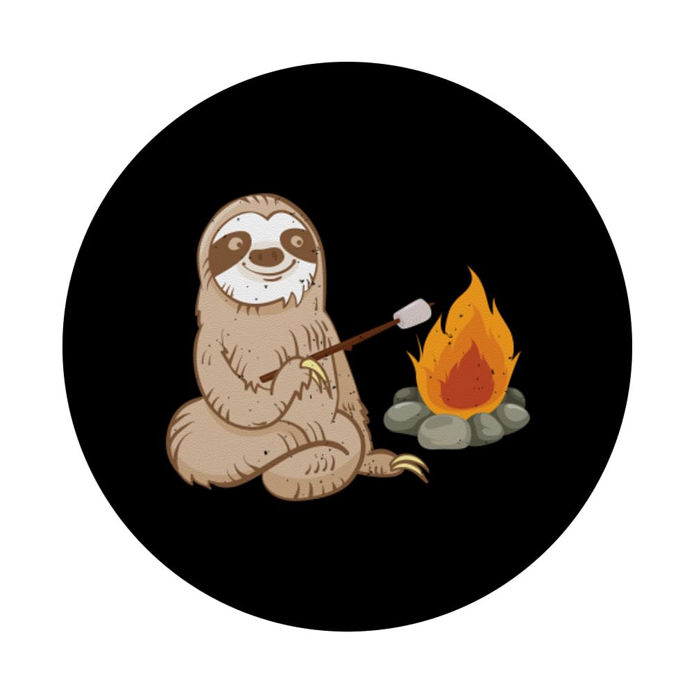 Adorable Sloth PopSockets PopGrip - Perfect for Camping, Campfires & Making S'mores with Marshmallows | Ideal for Outdoor Adventures, Picnics & Travel Accessories