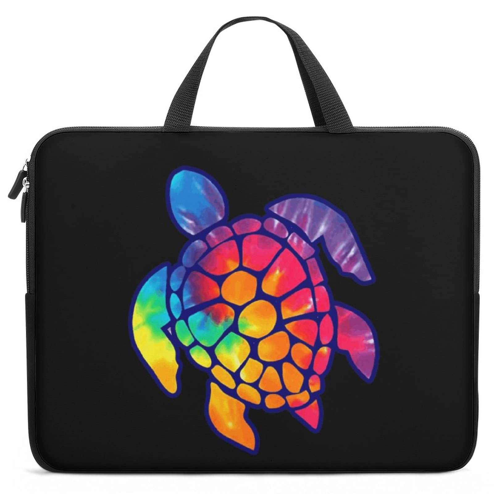 FunnyStar Tie Dye Cool Sea Turtle Laptop Sleeve - 17 Inch Protective Carrying Case with Handle for Tablet & Computer - Perfect for School, Office & Travel