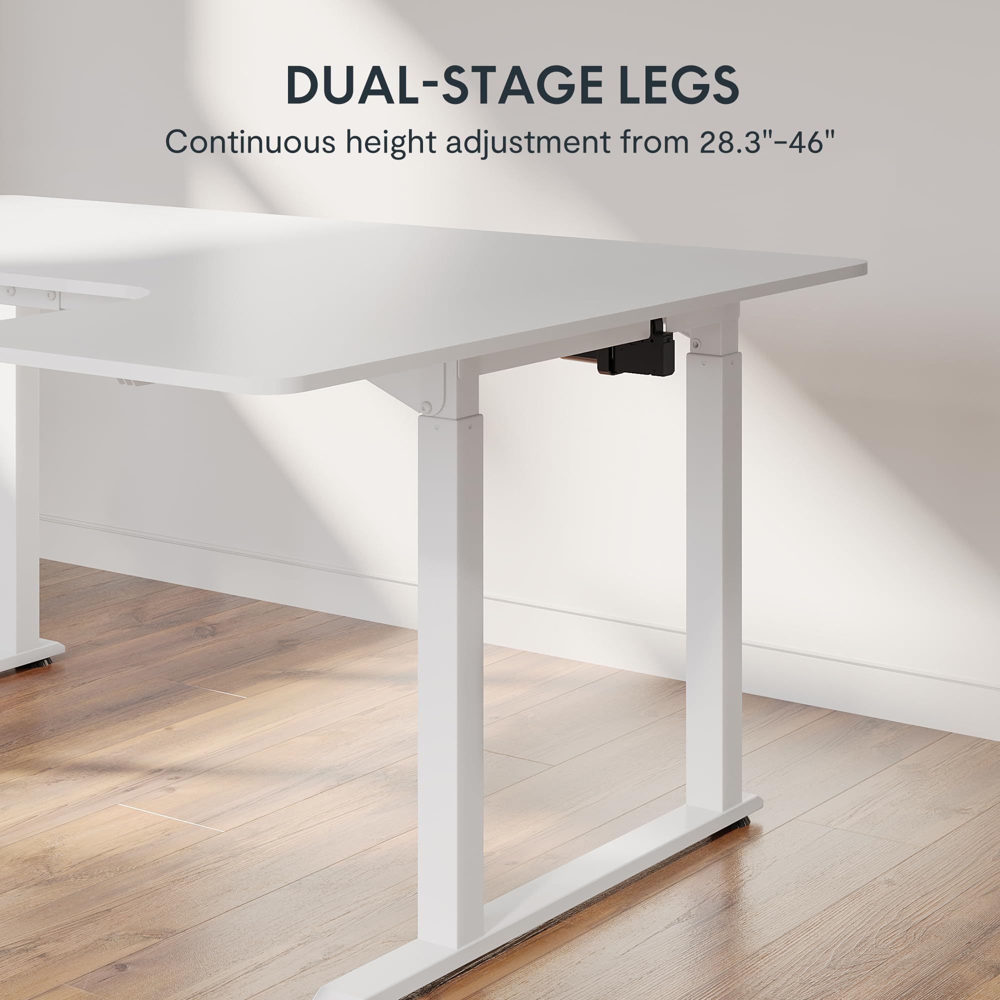 Premium SANODESK L-Shaped Electric Standing Desk - Dual Motor 4-Leg Height Adjustable Workstation with Memory Presets (71