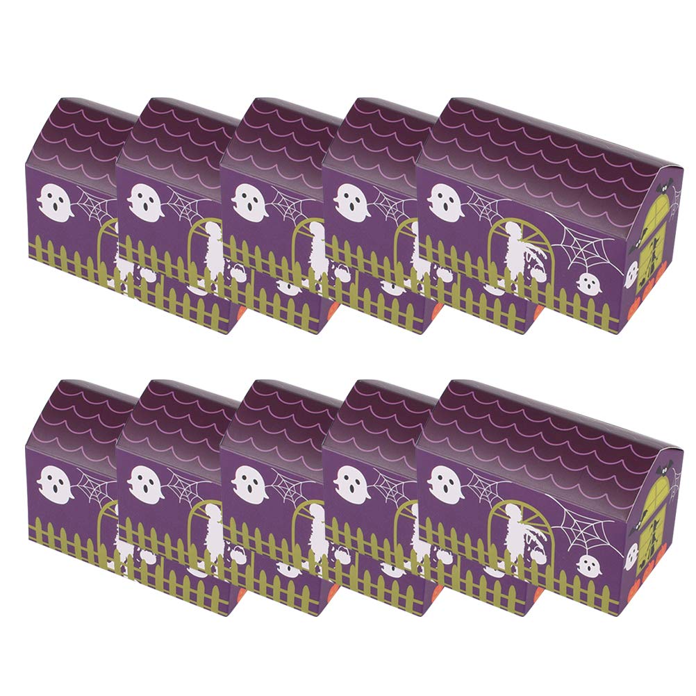 SOIMISS 10pcs Halloween Party Favors - Spooky Ghost Themed Treat Boxes, Candy Bags & Goodie Buckets for Trick or Treat - Perfect for Halloween Decorations, Classroom Parties & Haunted House Events
