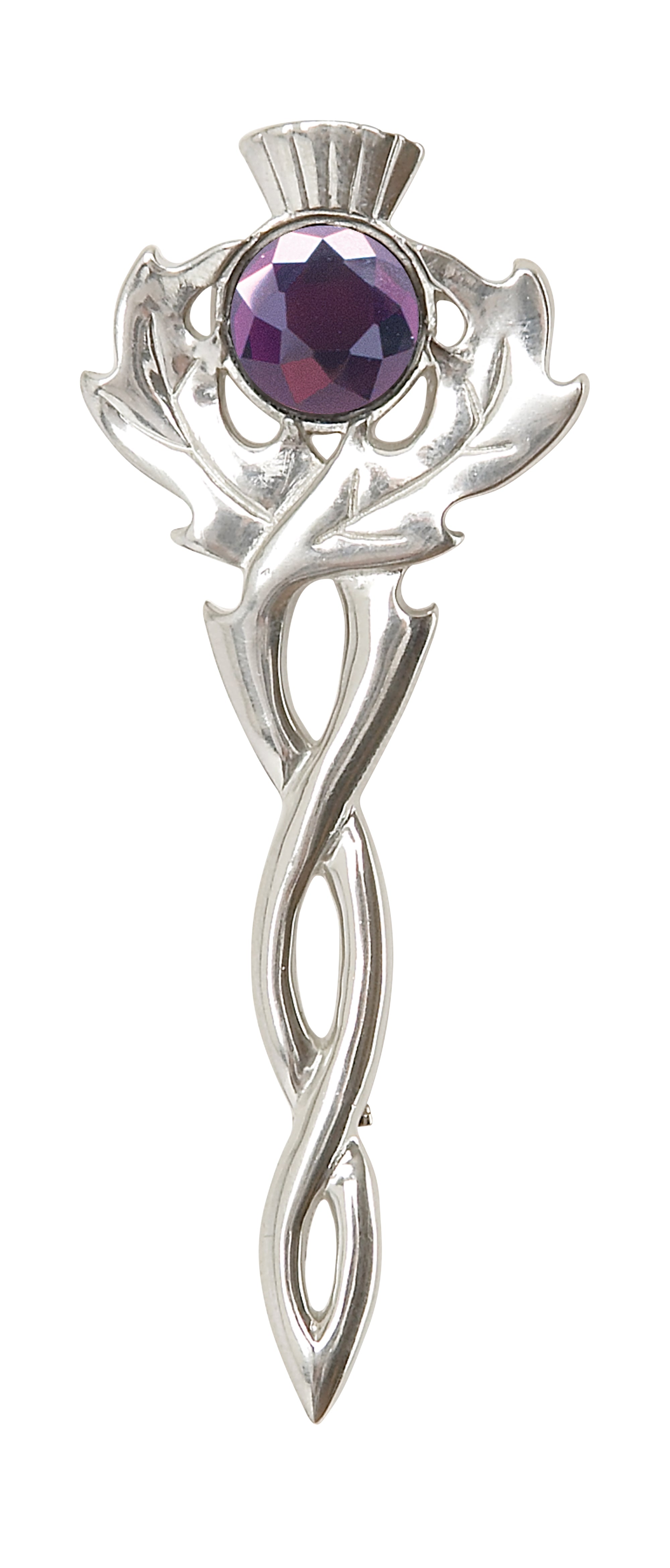 KP151 Stone Dress Thistle Kilt Pin - Traditional Scottish Kilt Accessory for Weddings, Highland Games & Celtic Events
