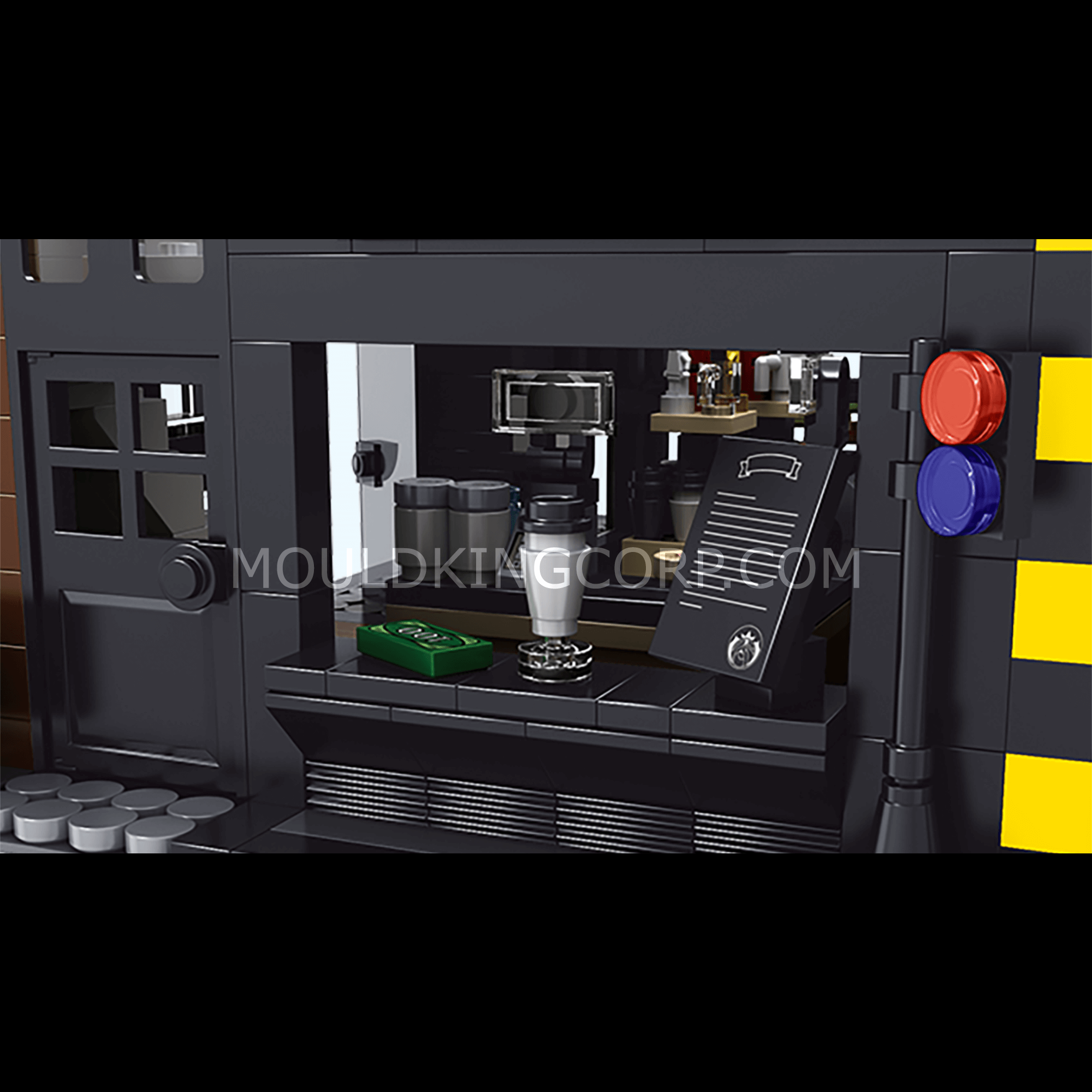 Mould King 16036 Modern Coffee Shop MOC Building Set - 2,728 Pieces | Creative DIY Brick Model Kit for Adults & Teens | Perfect for Home Decoration & Gift Giving