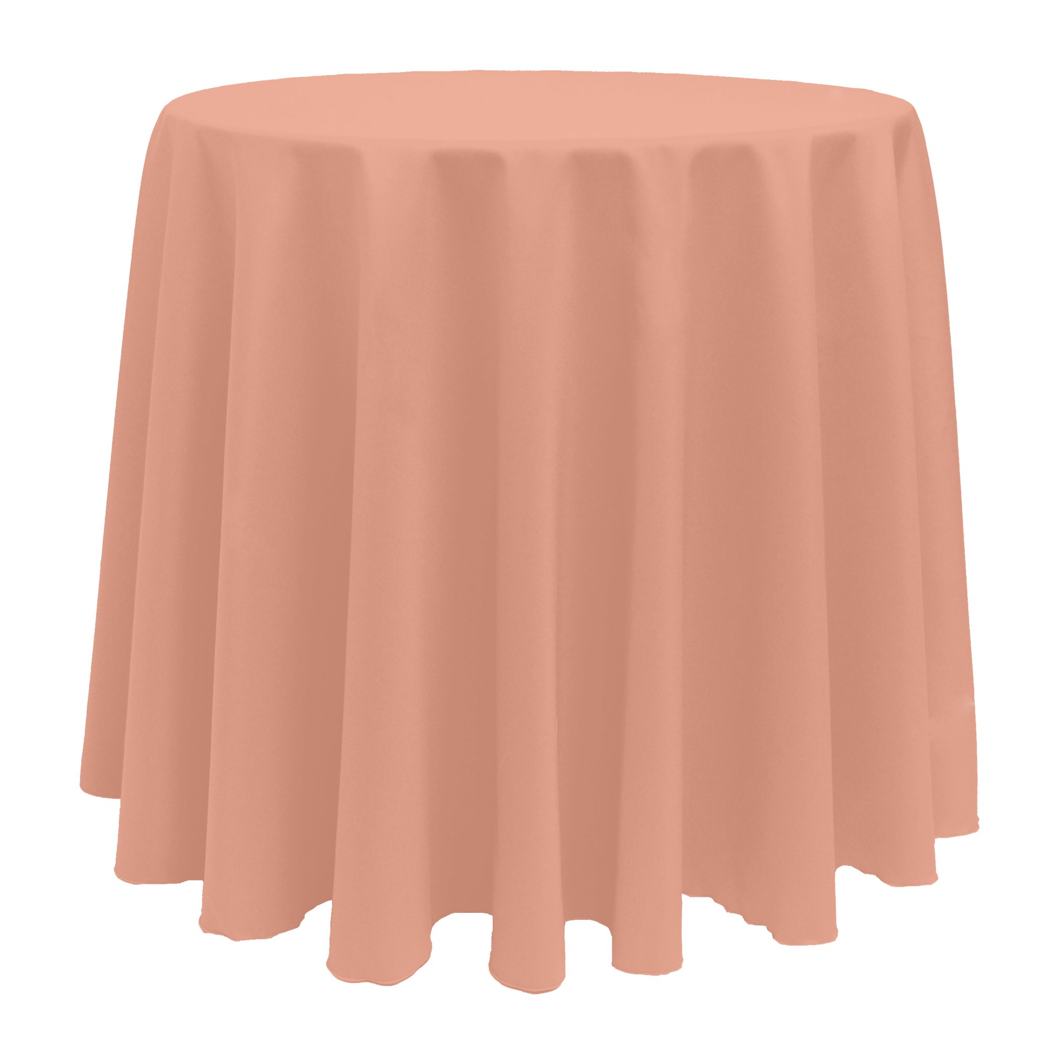 Premium 2-Pack 126-Inch Round Polyester Tablecloth - Wrinkle & Stain Resistant Linen-Like Fabric - Coral - Perfect for Weddings, Banquets & Formal Dining Events