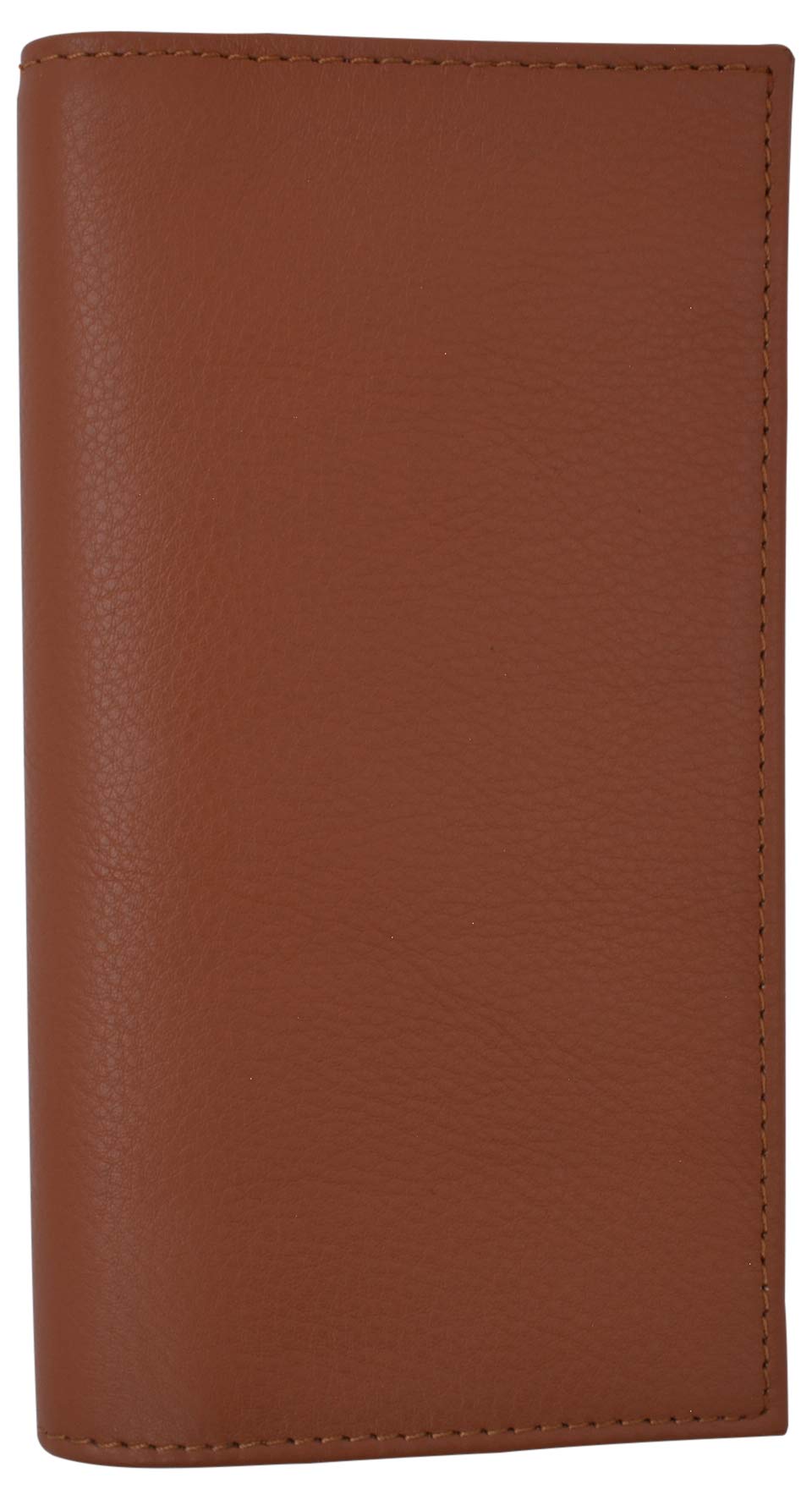Premium Leather Slim Checkbook Cover Holder - Genuine Cowhide RFID Blocking Wallet for Checks & Cards (Tan) | Perfect for Business Professionals, Gift Giving & Everyday Use