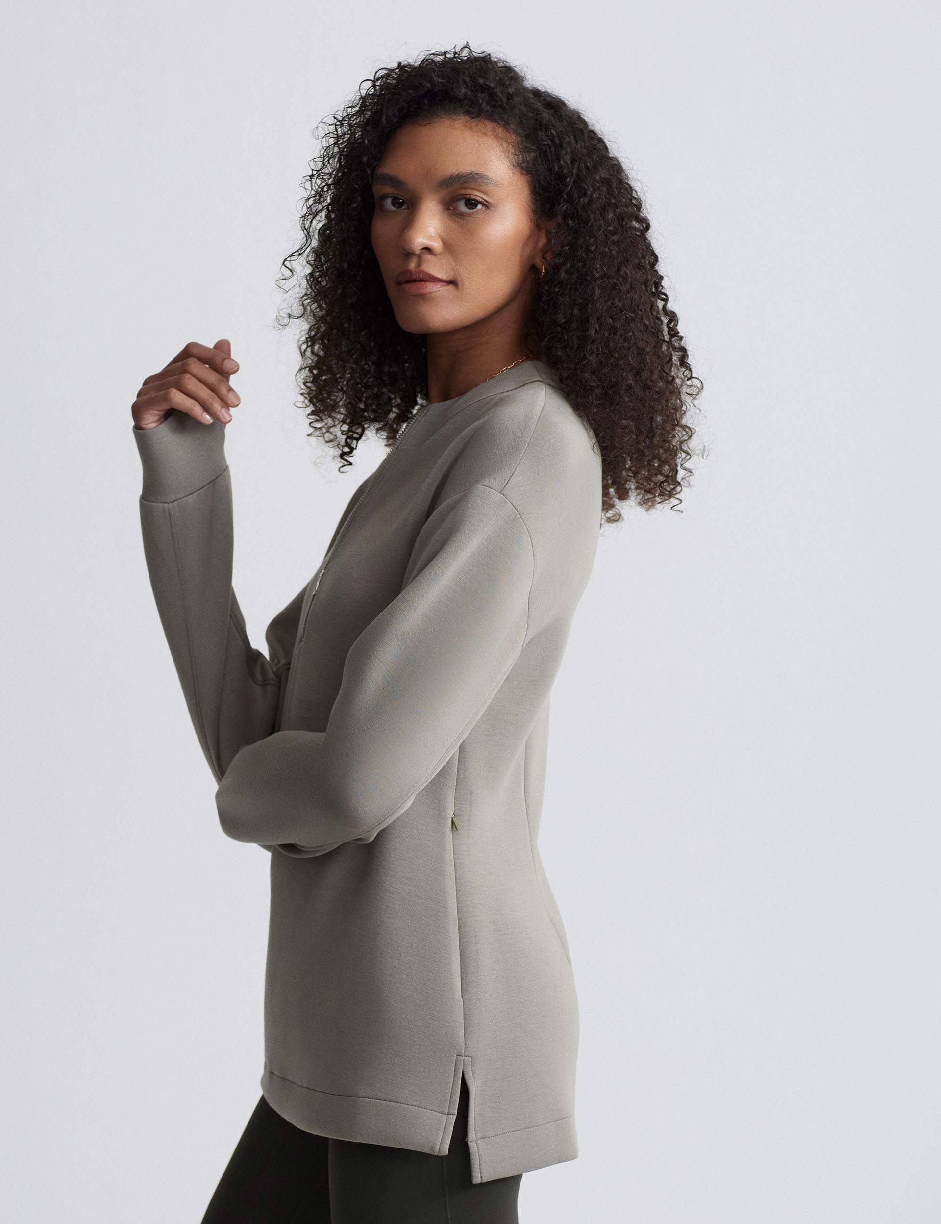 Cleo Half Zip Midlayer Fleece Jacket - Gravity Sage Color | Lightweight Warm Pullover for Hiking, Camping & Outdoor Activities
