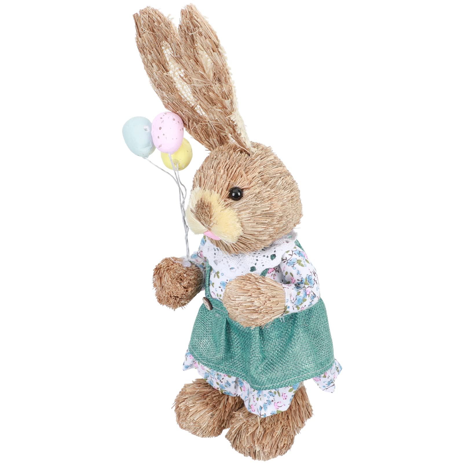 ABOOFAN Standing Bunny Figurine - Handwoven Straw Easter Rabbit with Balloon - Spring Home Decor, Easter Table Centerpiece, Garden Display - Perfect for Easter Celebrations, Spring Home Decorations & Gift Giving