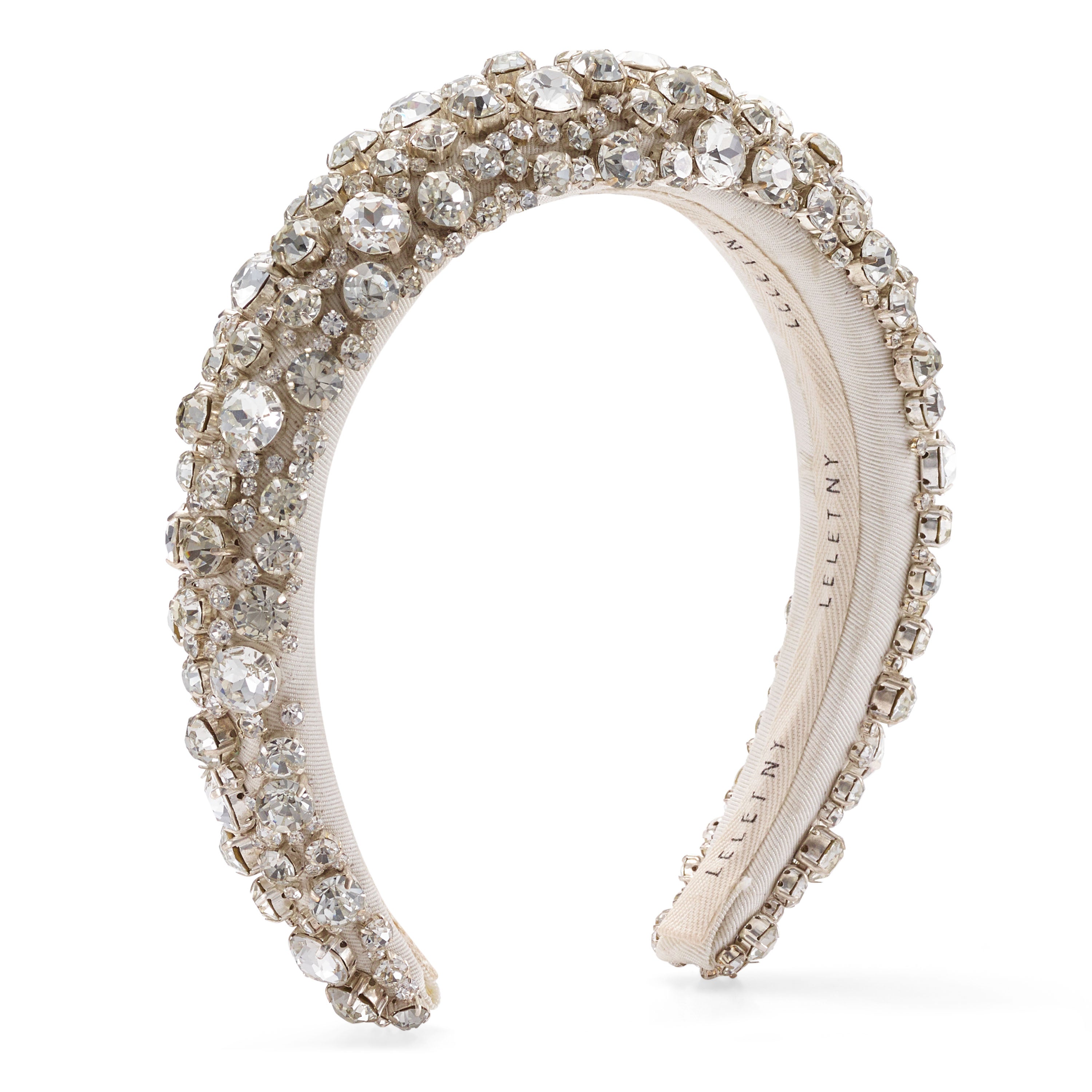 Hannah Crystal Padded Headband for Women - Elegant Rhinestone Hair Accessories for Wedding, Party & Everyday Wear