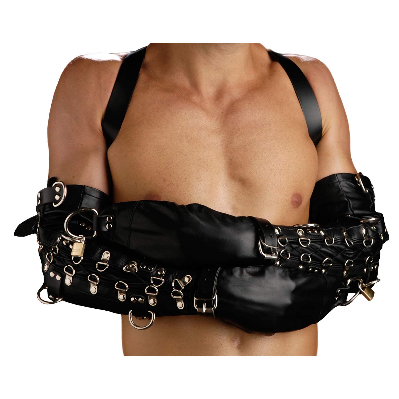 Premium Arm Binder Restraint for BDSM & Bondage - Adjustable Leather Cuffs for Secure Restraint - Perfect for Role Play, Fetish & Sensory Deprivation Scenes