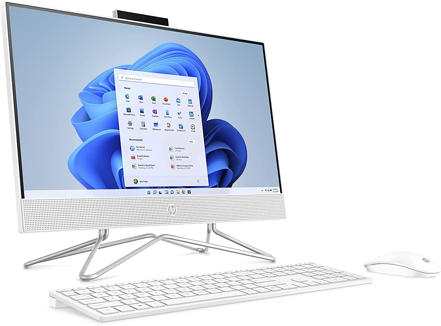 HP 2022 22-inch FHD All-in-One Desktop Computer with Intel Celeron J4025 | 12GB DDR4 RAM | 256GB SSD + 1TB HDD | WiFi Bluetooth | Windows 11 Pro | Snow White | Perfect for Home Office, Online Learning & Small Business Use