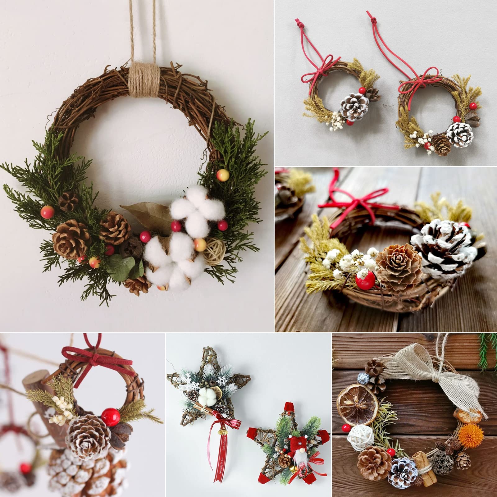 Natural Grapevine Wreath - 15.7ft Twig Garland for DIY Wedding & Home Decor - Perfect for Backdrops & Crafts