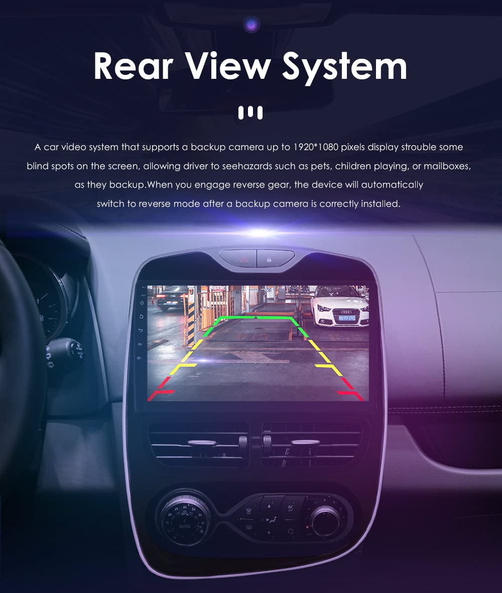 Hizpo Android 12 Car Stereo for Renault Clio 2012-2016 | 8-Core 4G 32GB GPS Navigation System | Wireless CarPlay & Android Auto | Bluetooth WiFi | Backup Camera Input | FM Radio | Perfect for Commuting & Road Trips