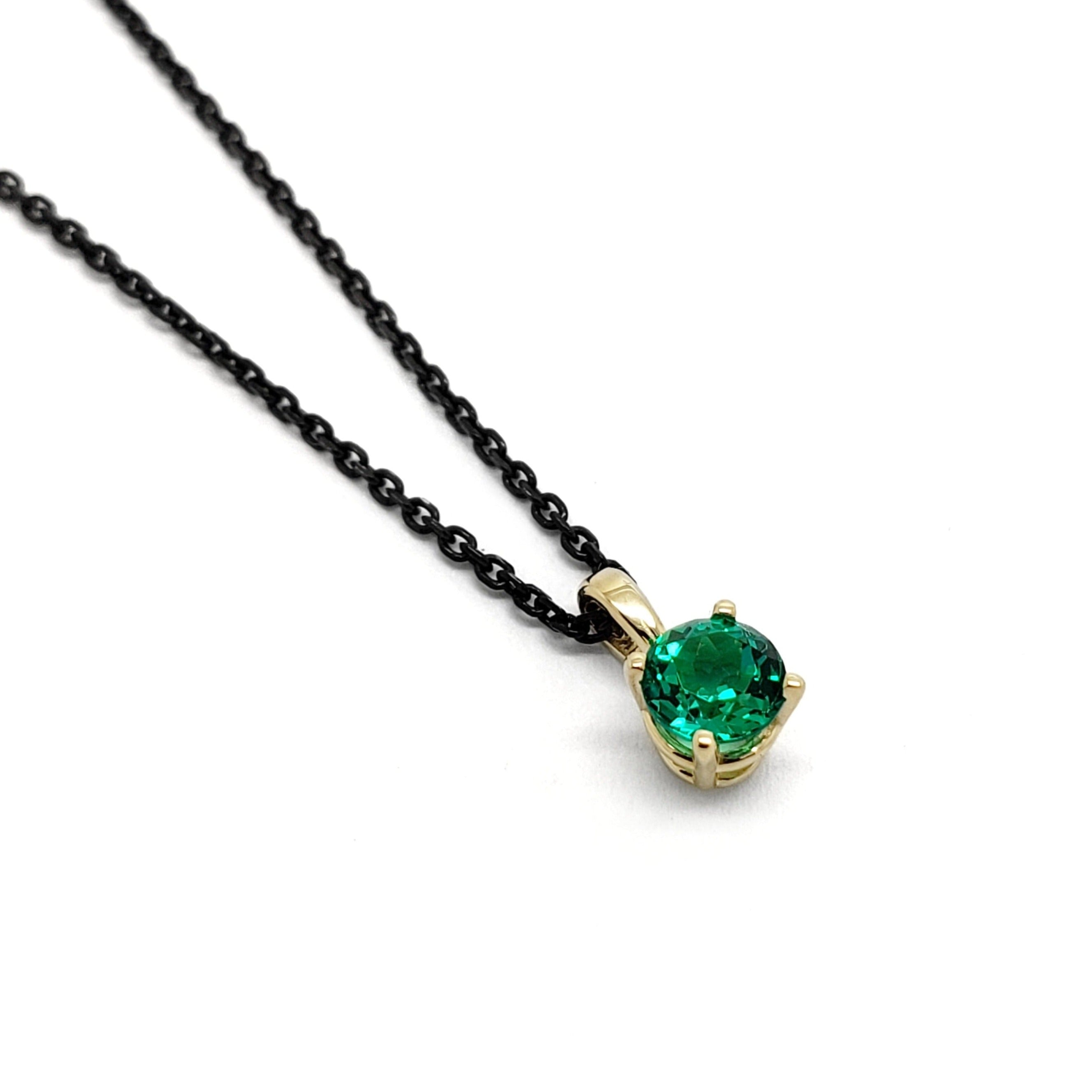 5mm Lab Emerald Pendant Necklace - Genuine Lab-Created Emerald Jewelry for Women - Perfect for Gifts, Weddings & Special Occasions