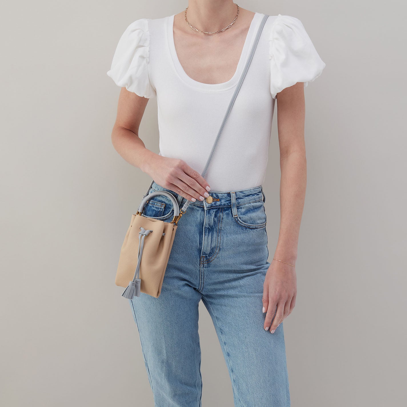 Eden Phone Crossbody Bag in Pebbled Leather & Linen - Stylish Small Purse for Women, Perfect for Everyday Use, Travel, and Shopping