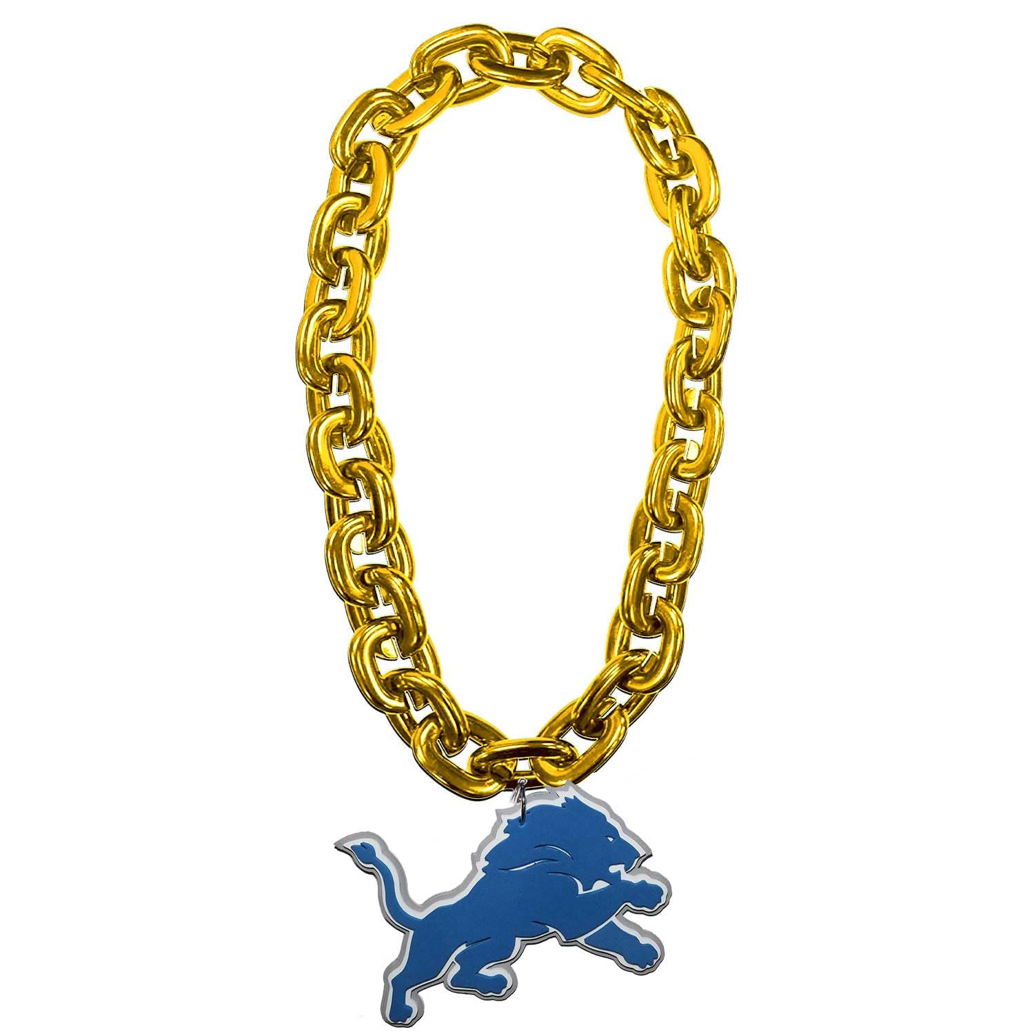 Aminco Detroit Lions NFL Fan Chain Necklace - 14K Gold Plated Football Team Jewelry for Men & Women - Perfect for Game Day, Tailgating & Sports Fan Gifts