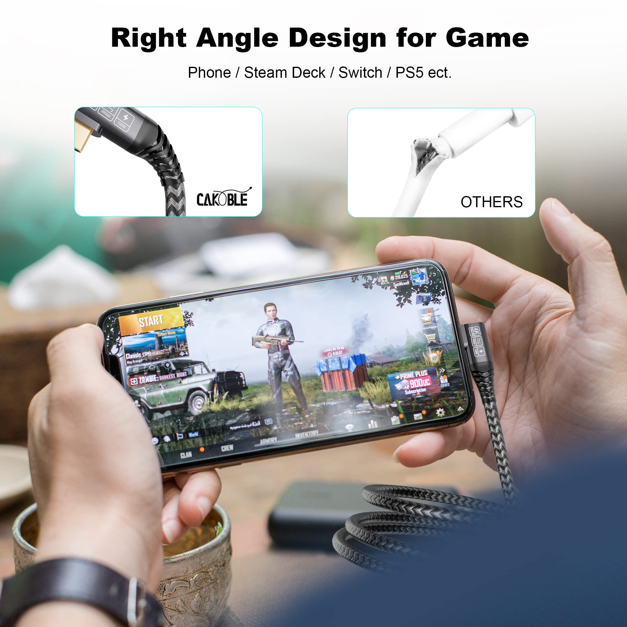 Premium USB C to USB C Cable 2m - 20Gbps 3.2 Gen 2 Fast Charging & 4K@60Hz Video Transmission - 100W PD Compatible with MacBook Pro, Samsung Galaxy - Perfect for Home Office, Gaming & Travel Charging