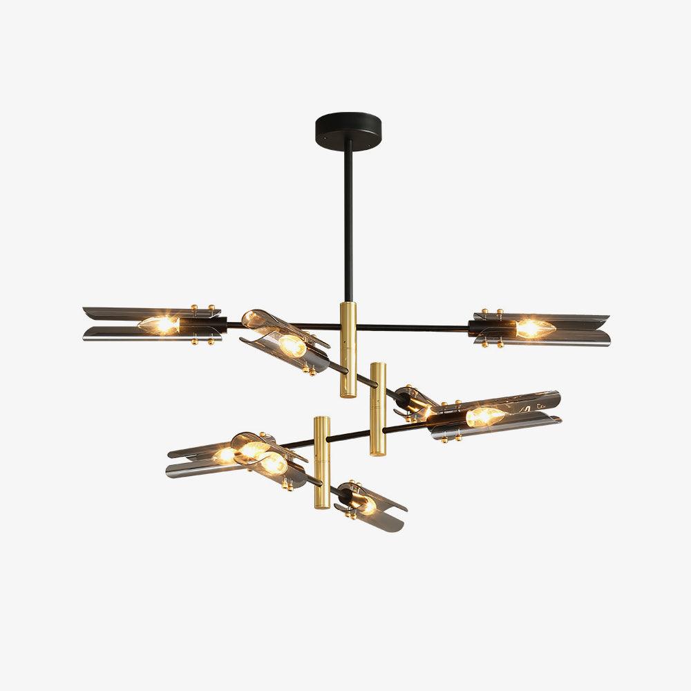 Astrid Double Chandelier - Modern Crystal Ceiling Light Fixture for Dining Room & Living Room | Elegant Home Decor Lighting for Weddings & Luxury Interiors