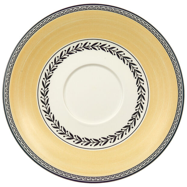 Audun Ferme Porcelain Breakfast & Cream Soup Cup and Saucer Set - 6 Piece Elegant Tea Set for Morning Coffee, Soup, or Dessert - Perfect for Home, Cafe, or Restaurant Use