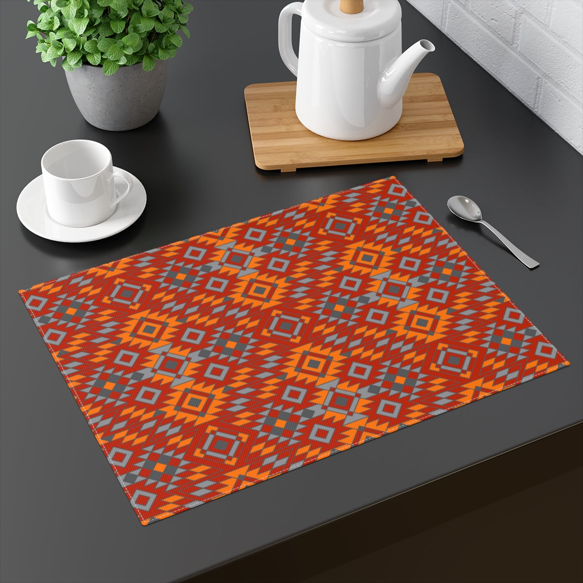 Southwestern Cotton Placemats for Kitchen - Set of 4 Washable Table Mats for Dining Room, Breakfast & Picnic - Boho Style Home Decor