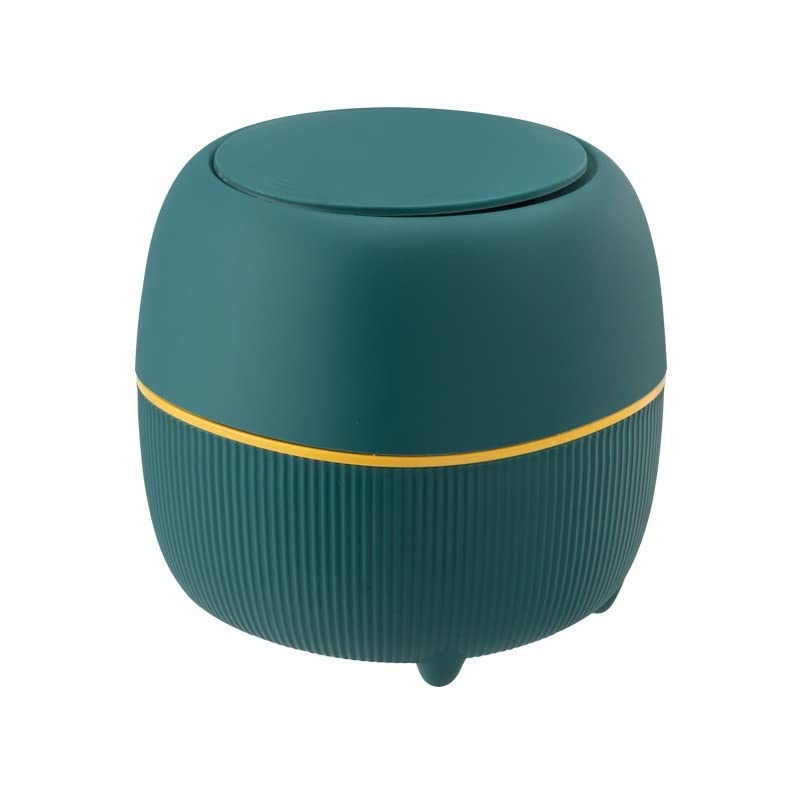 Premium 2L Mini Desktop Trash Can - Luxury Small Waste Bin for Office, Home, Bedroom & Tea Table | Space-Saving Green Dustbin for Paper, Snack Wraps & Daily Trash | Compact Household Garbage Bucket
