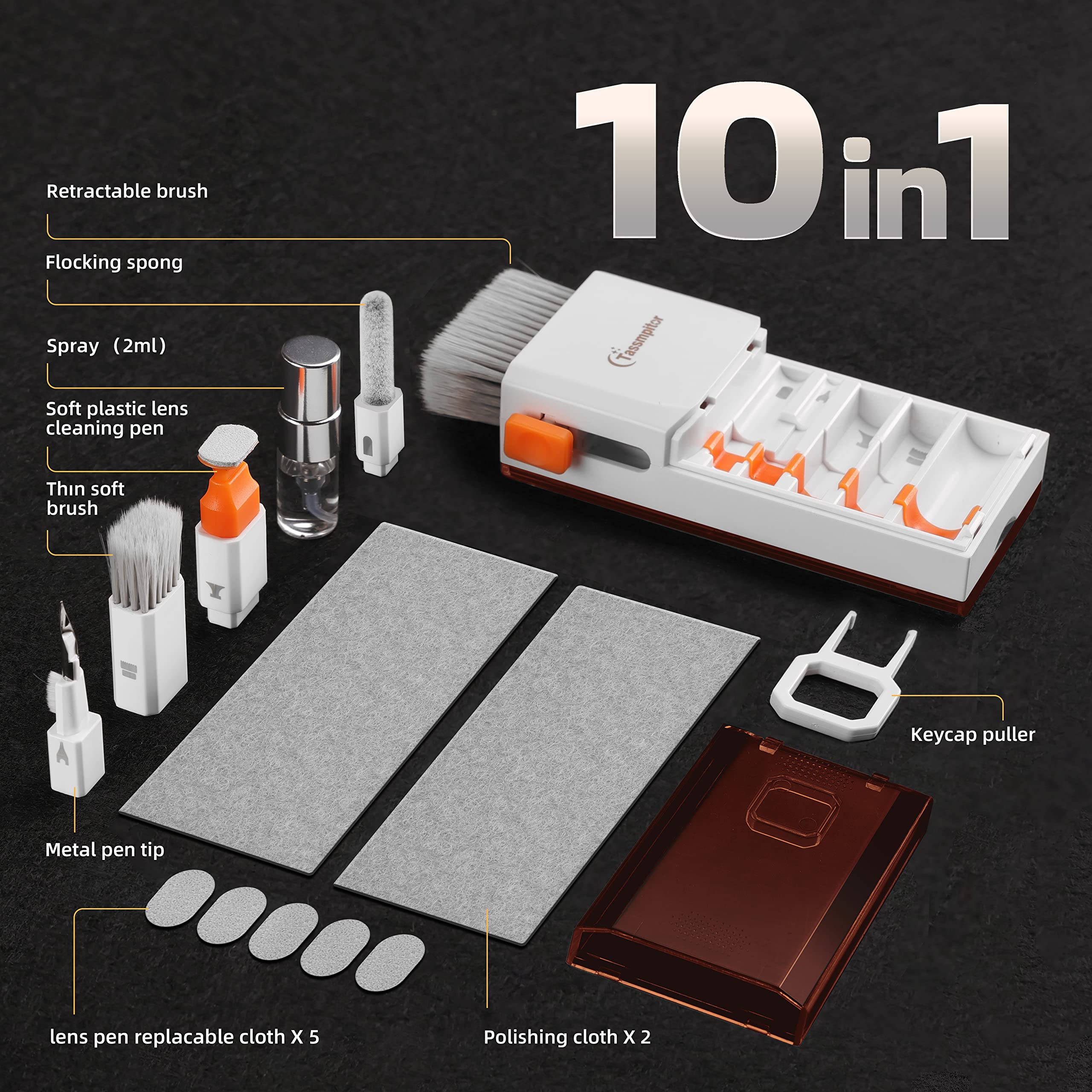 Premium Laptop Screen & Keyboard Cleaner Kit - All-in-1 Electronics Cleaning Tool for MacBook, iPad, iPhone, Smartphones, Tablets, PC Monitors & TV Screens - Includes Microfiber Cloth, Brush & Lens Cleaning Pen - Perfect for Home, Office & Travel Use