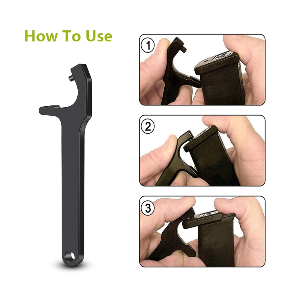 Glock Tool Kit - Front Sight Installation Hex Tool, Mag Plate Removal Tool, Pin Punch & Magazine Disassembly Tool for Glock 19, 26, 27, 43 | Perfect for Gunsmithing, Maintenance & DIY Glock Accessories Upgrades