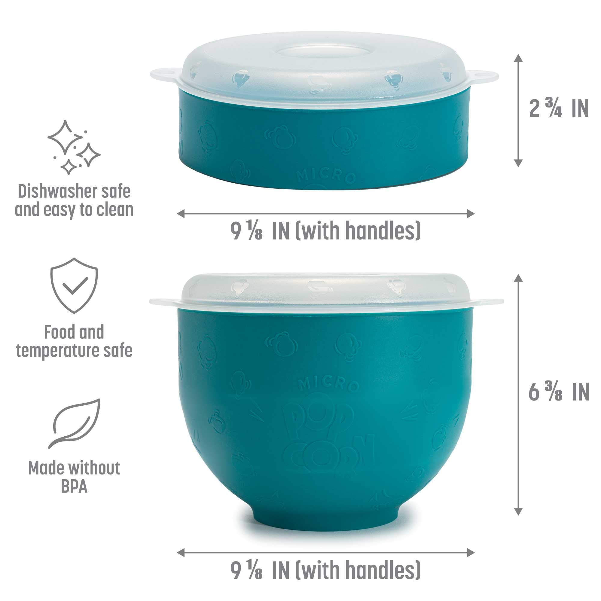 Goodful Silicone Collapsible Popcorn Popper - BPA-Free Microwave Popcorn Maker Bowl (Teal) - Perfect for Movie Nights, Snack Time & Healthy Air-Popped Popcorn at Home