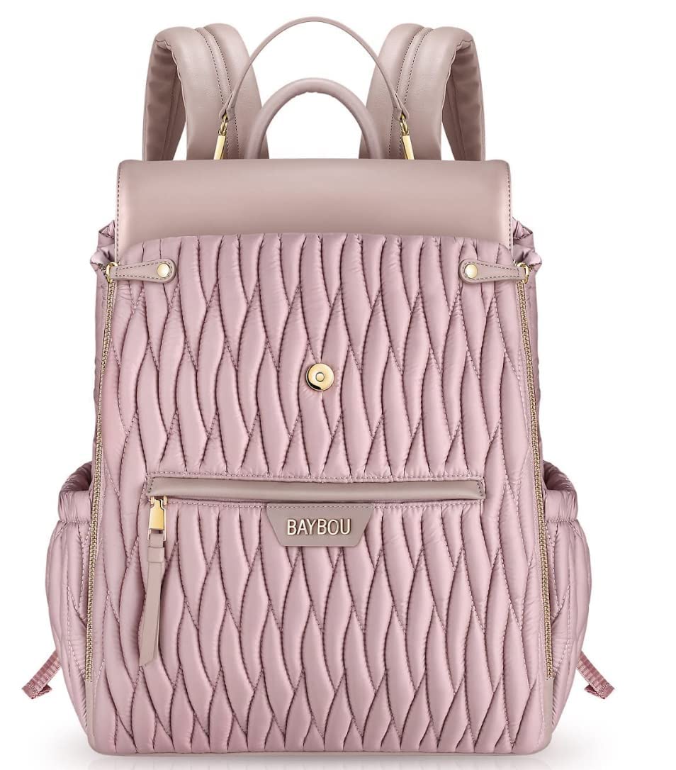 Large Waterproof Diaper Backpack with Changing Pad & Stroller Straps - Spacious Multifunctional Baby Travel Bag for Moms (Blush Pink) | Perfect for Daycare, Outings & Family Trips