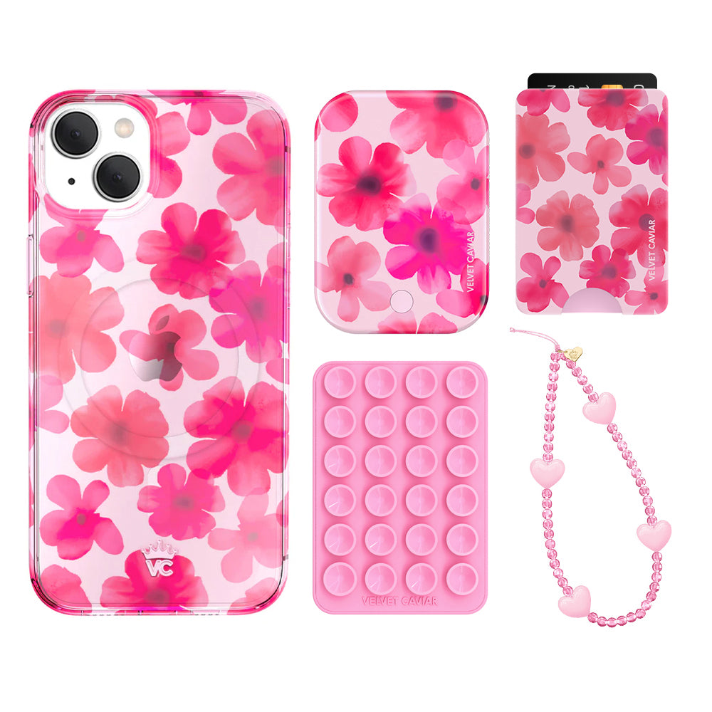 Cherry Blossom iPhone Wallet Case with Card Holder - Slim Protective Cover for iPhone 13/14/15 - Perfect for Travel, Shopping & Everyday Use