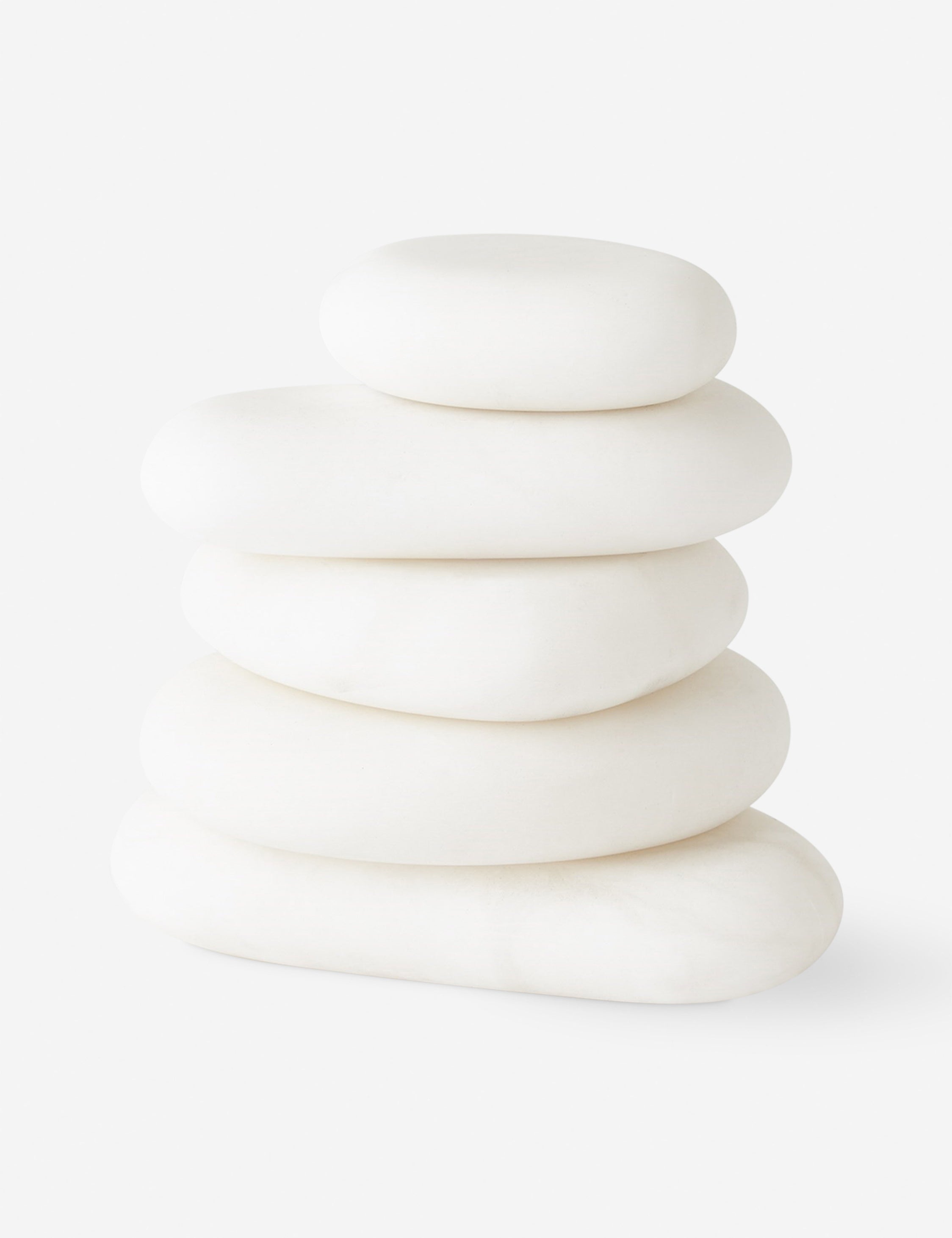 Natural Alabaster River Rocks Set of 5 - Smooth Decorative Stones for Zen Garden, Aquarium, Landscaping & Home Decor - White Pebbles for Meditation, Fish Tank & Outdoor Design