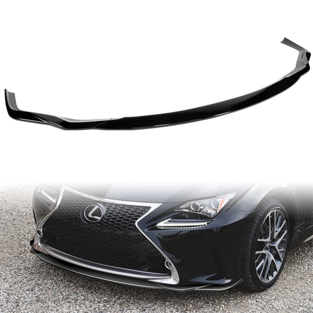 Q1-TECH 9-Piece Front Bumper Lip & Side Skirt Extensions Diffuser Kit for 2015-2018 Lexus RC300/RC350 - ABS Black Painted Front Lip Spoiler & Chin Splitter - Perfect for Car Enthusiasts & Street Racing Upgrades