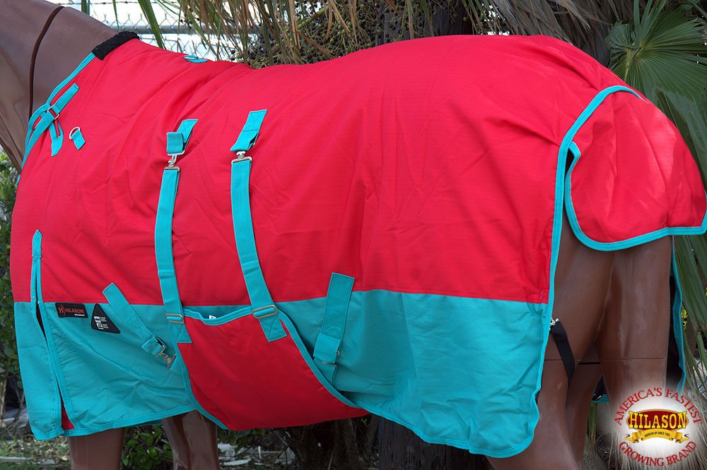 HILASON 1200D Winter Waterproof Horse Blanket with Belly Wrap - Heavy Duty Turnout Rug for Cold Weather - 66 Inch Warm & Waterproof Horse Coat - Ideal for Pasture, Riding & Stable Use