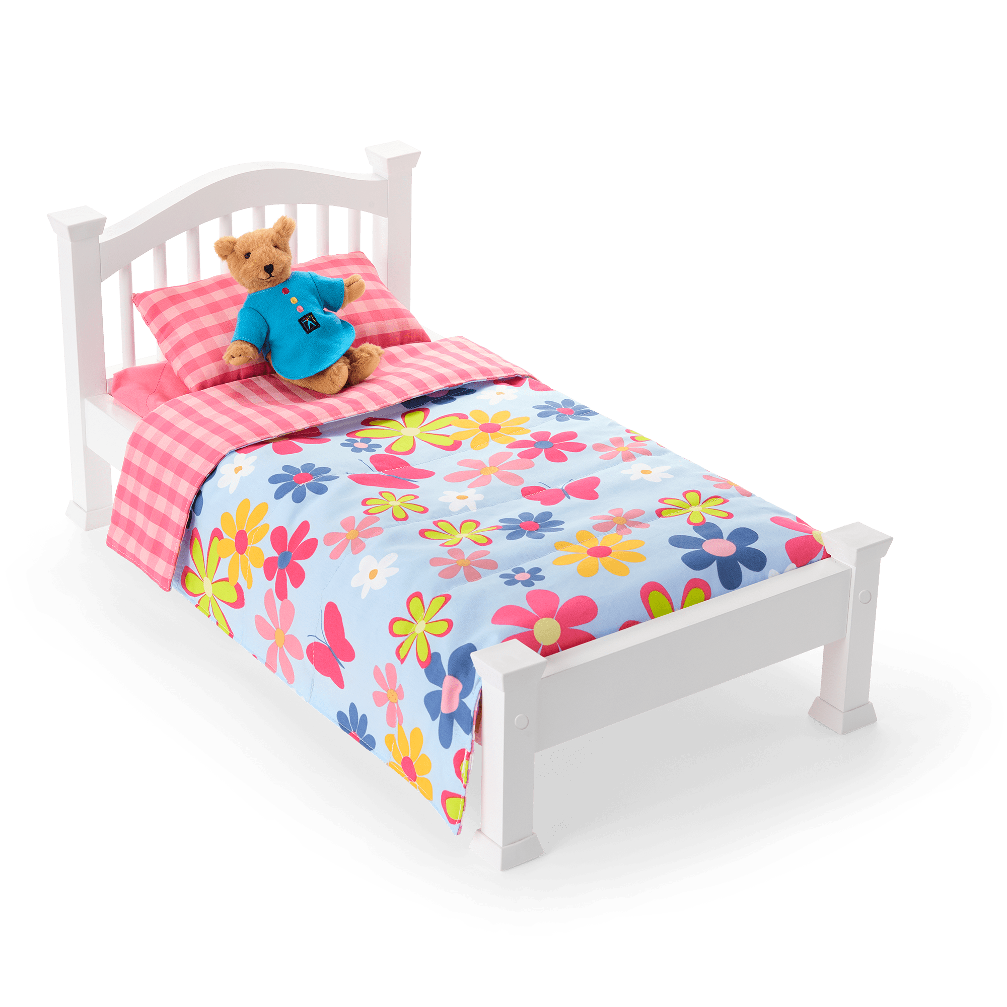 Isabel’s™ 18 Inch Doll Bed & Floral Dreams Bedding Set - Perfect for American Girl Dolls & Historical Character Dolls - Ideal for Dollhouse Decor, Tea Parties & Pretend Play