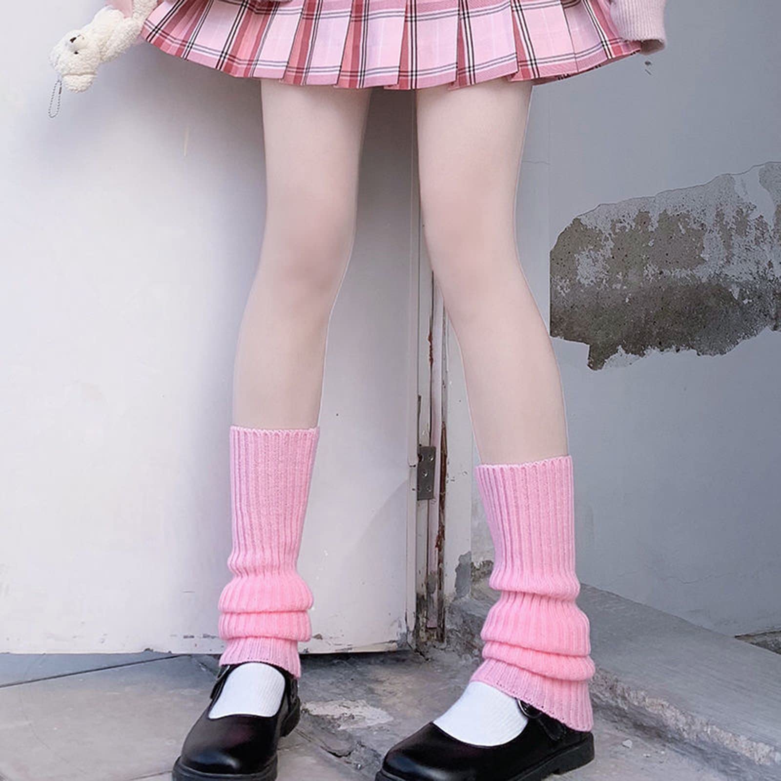 Lunoakvo Women's Japanese Kawaii Crochet Wool Leg Warmers - Knee High Boot Socks for Winter Fashion & Cosplay Outfits - Perfect for Anime Lovers, Street Style & Cold Weather Comfort