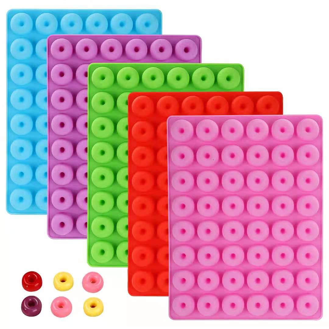 5 Pack Silicone Donut Candy Molds - Nonstick Ring Gummy Chocolate Jelly Ice Cube Candy Praline Caramel Ganache Mold for Baking, Cake Decorating & DIY Snacks - Perfect for Parties, Holidays & Gift Making