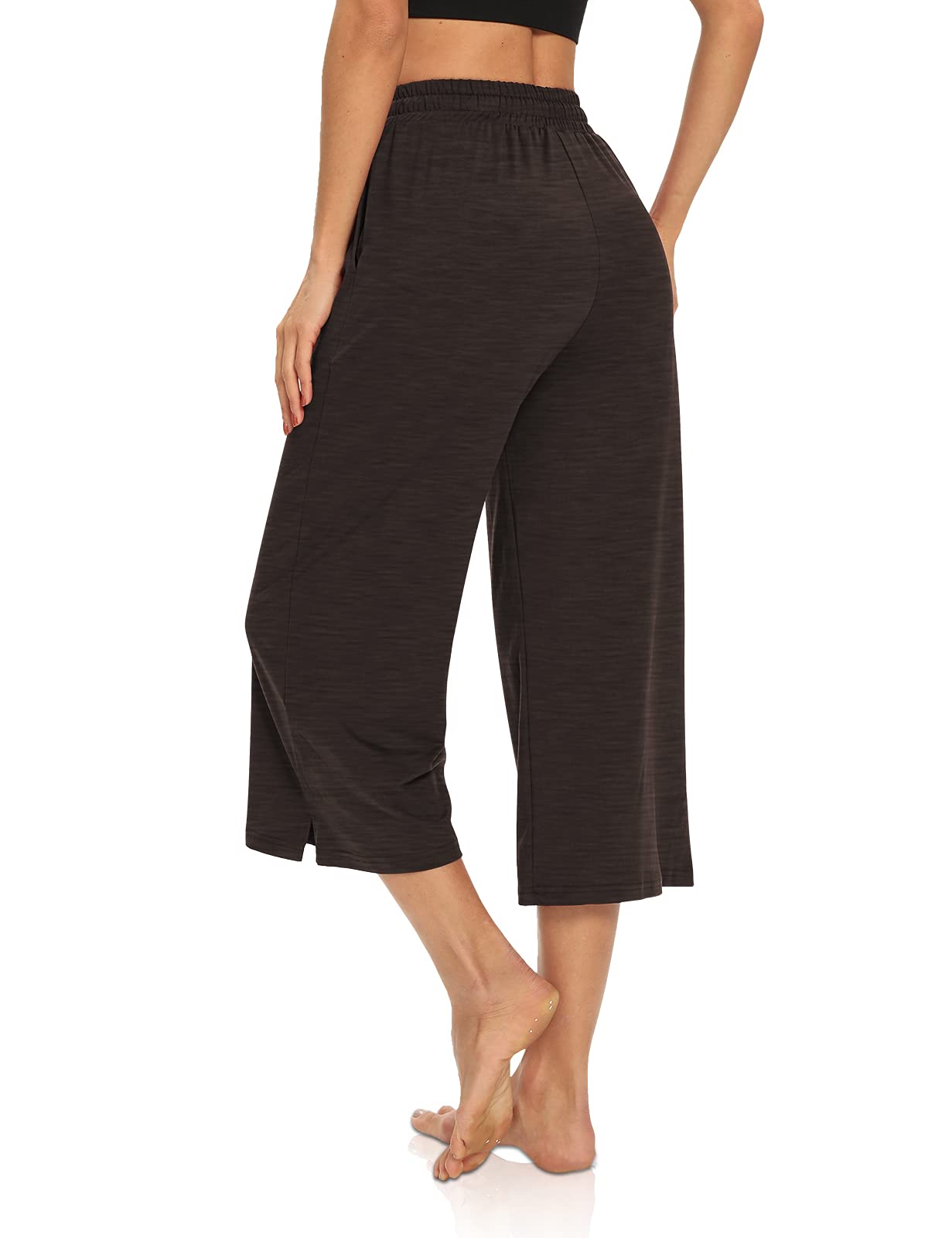 DIBAOLONG Women's Capri Pants - Loose Yoga Pants with Wide Leg & Drawstring | Comfortable Lounge Pajama Sweatpants with Pockets | Perfect for Yoga, Home Wear & Casual Outfits