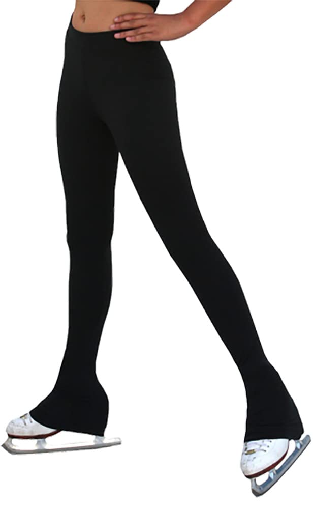 ChloeNoel P23-2 Black Contrast Waist Figure Skating Pants for Adults - Large Size | Perfect for Ice Skating Practice & Performances