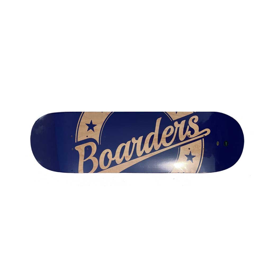 Boarders Crest XL Skateboard Deck - Blue/Natural Wood Grain - Perfect for Street Skating & Park Tricks